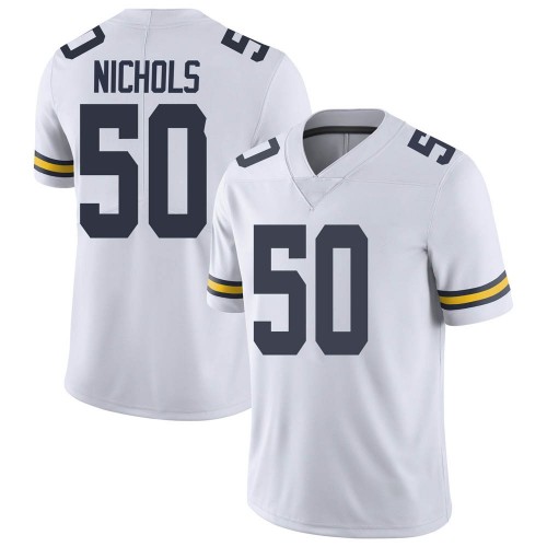 Jerome Nichols Michigan Wolverines Men's NCAA #50 White Limited Brand Jordan College Stitched Football Jersey GPF4054QR